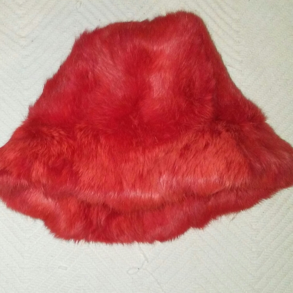Red Rabbit Fur Hat